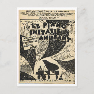 Cartão Postal Le Piano Imitatif et Amusant, partituras
