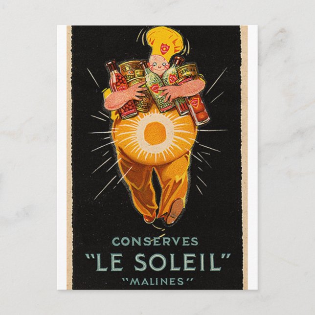 Cartão Postal "Le Soleil" - Chef Vintage (Frente)