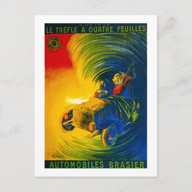 Cartão Postal Le Trefle A Quatre Feuilles - Automóveis Brasier (Frente)