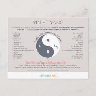 Cartão Postal Le Yin et le Yang