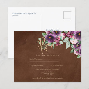 Cartão Postal Leah G Brown Berry Plum Púrpura Casamento outono