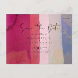 Cartão Postal Leah G BUDGET Casamento Berry Red Purple Watercolo
