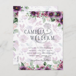 Cartão Postal Leah G Plum Purple Berry Floral Casamento Fall Win