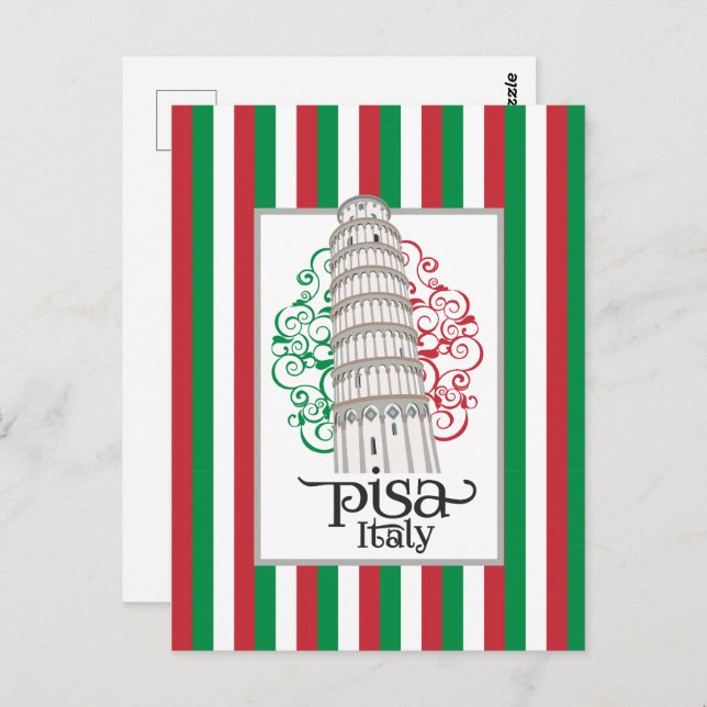 Cartão Postal Leaning Tower of Pisa Italy for Travel Enthusiasts (Frente/Verso)