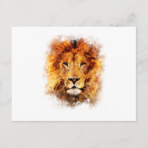 Cartão Postal Leão Aquarela