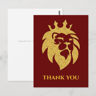 Cartão Postal Leão com Coroa - Estilo Dourado 1