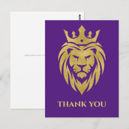 Cartão Postal Leão com Coroa - Estilo Dourado 3