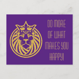 Cartão Postal Leão com Coroa - Estilo Dourado 4