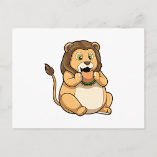Cartão Postal Leão com Hambúrguer
