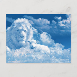 Cartão Postal Leão e Lambe nas Nuvens