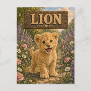 Cartão Postal Leão Lindinho Livro de Histórias Berçário Animal