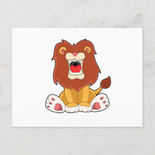 Cartão Postal Leão rugindo