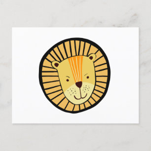 Cartão Postal Leão Selvagem para Crianças Cortes