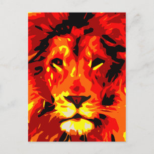 Cartão Postal Leão Vermelho Fierce