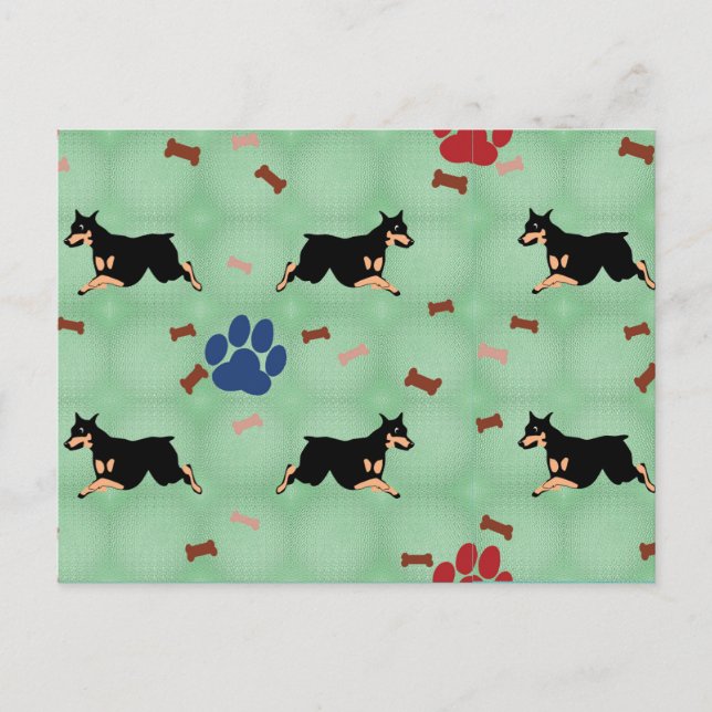 Cartão Postal Leaping Doberman (Frente)
