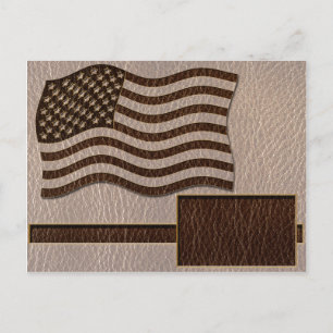 Cartão Postal Leather-Look USA Flag Soft