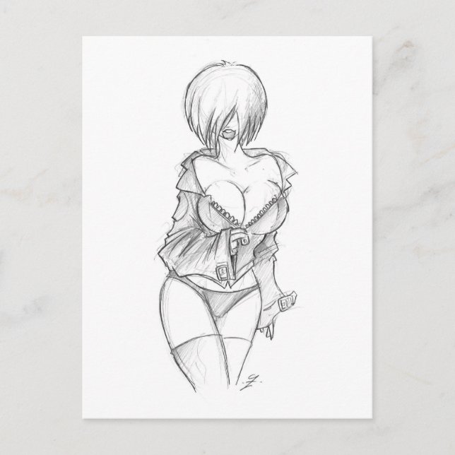 Cartão Postal Leather Zip (Frente)