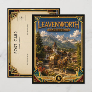 Cartão Postal Leavenworth Washington Vintage Art Deco Era de Our