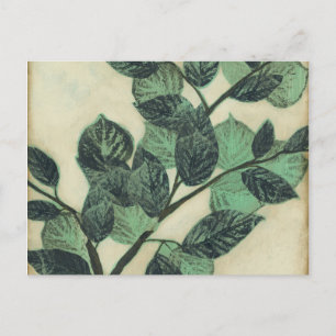 Cartão Postal Leaves and Branches on Cream Background
