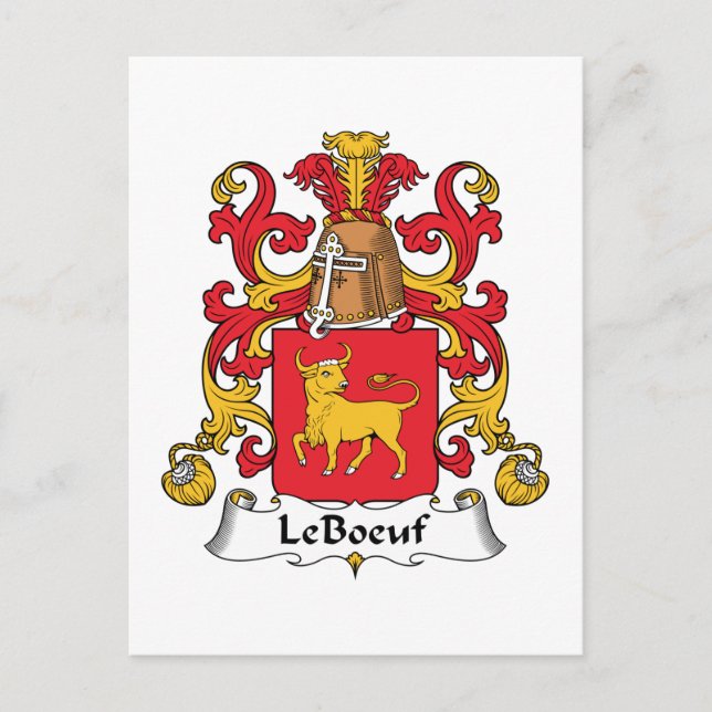Cartão Postal LeBoeuf Family Crest (Frente)