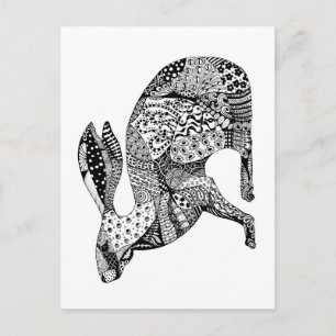 Cartão Postal Lebre Agachada