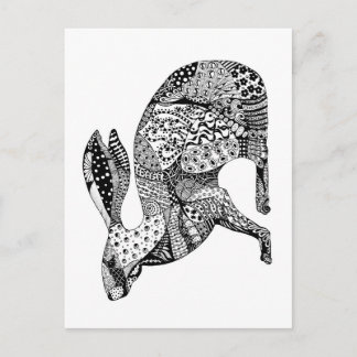 Cartão Postal Lebre Agachada