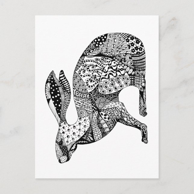 Cartão Postal Lebre Agachada (Frente)