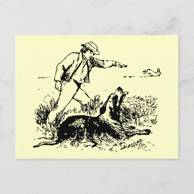 Cartão postal Lebre e Cão de Caça (Frente)