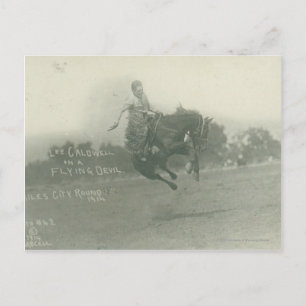 Cartão Postal Lee Caldwell cavalgando o Diabo Voador.