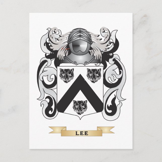 Cartão Postal Lee Casaco of Arms (Family Crest) (Frente)