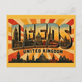 Cartão Postal Leeds Inglaterra Cidade Industrial Vitoriana Antig