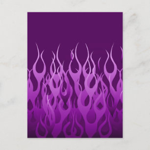 Cartão Postal Legal Cavalo de Chamas Roxo Design