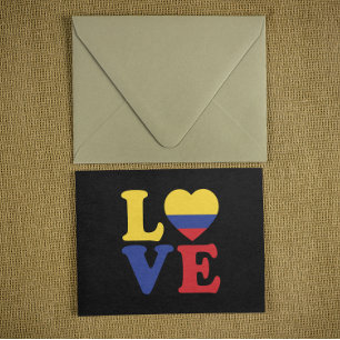Cartão Postal Legal Colômbia Flag Love