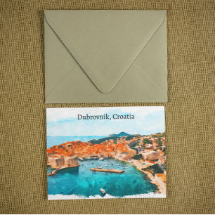 Cartão Postal Legal Dubrovnik Croácia Adria Costa Panorama