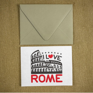 Cartão Postal Legal Eu Amo Roma Itália Colosseum Viagem