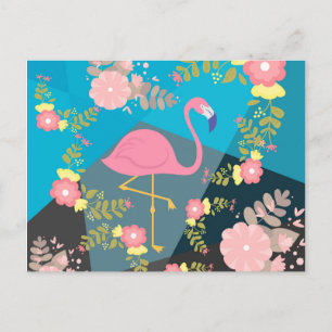 Cartão Postal Legal Fashion Chic Fofa Rosa Feminina Floral Flami