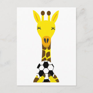 Cartão Postal Legal Girafa Jogando Futebol