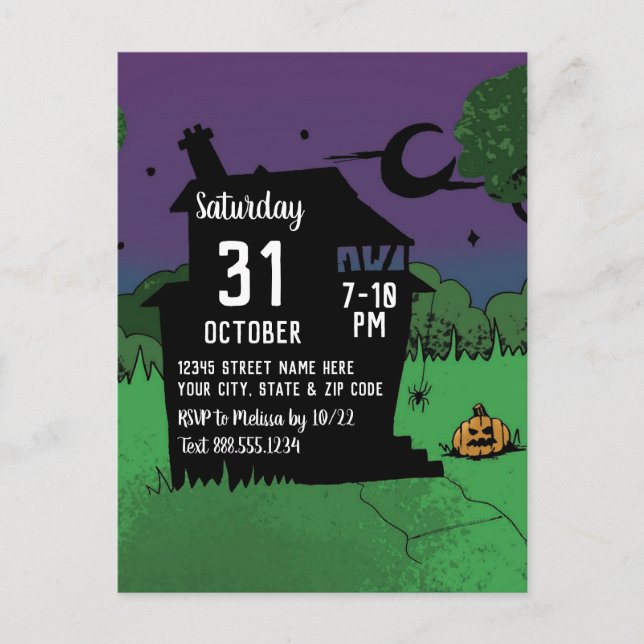 Cartão Postal Legal Halloween Huneen Festa de Pumpkin (Frente)