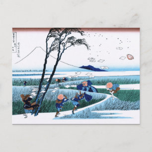 Cartão Postal Legal japonês Hokusai Fuji Ver paisagem