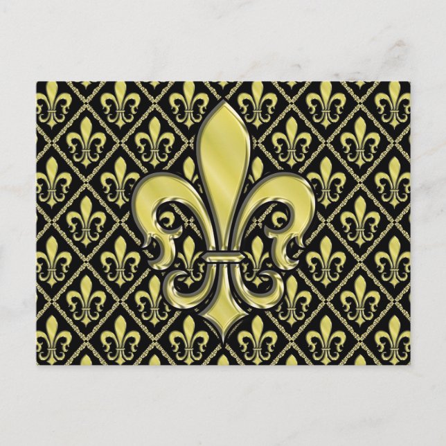 Cartão Postal Legal Mardi Gras Fleur de Lis Design (Frente)