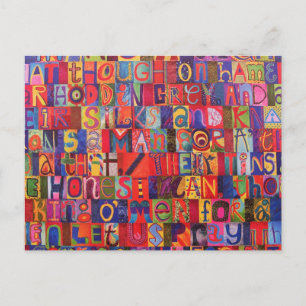 Cartão Postal Legal mosaico alfabético moderno