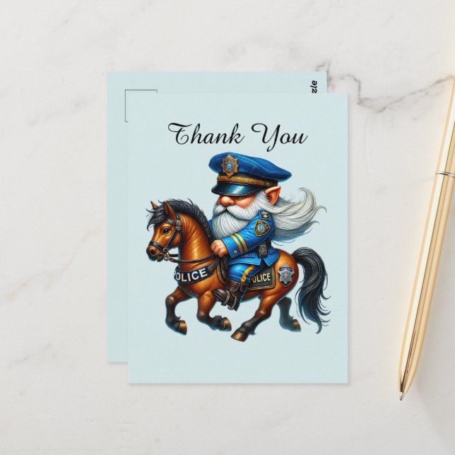 Cartão Postal Legal obrigado policial (Frente/Verso In Situ)