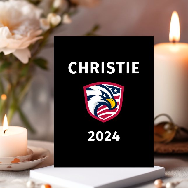 Cartão Postal Legal Patriótico Chris Christie 2024 Eagle (Criador carregado)