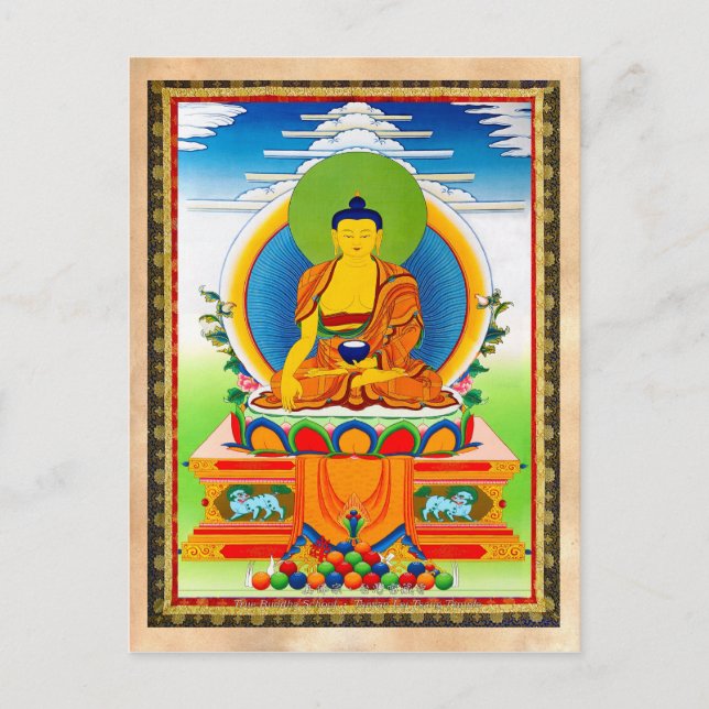 Cartão Postal Legal tatuagem oriental tibetana thangka Aksobhya (Frente)