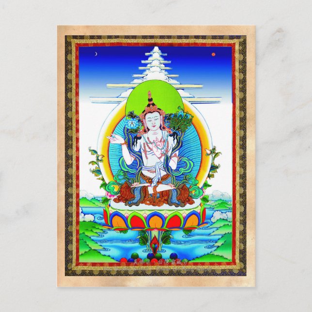 Cartão Postal Legal tatuagem oriental tibetana thangka Bhogavati (Frente)