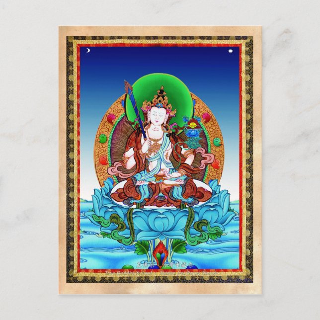 Cartão Postal Legal thangka Akasagarbha Bodhisattva Mahasattva (Frente)