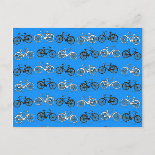 Cartão Postal Legal Turquesa Azul Bicicletas de Vintagem Azul Bi