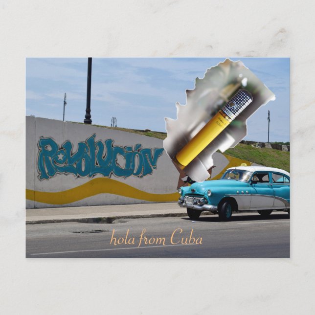 Cartão Postal Legal Velho Carro Havana Cuba (Frente)