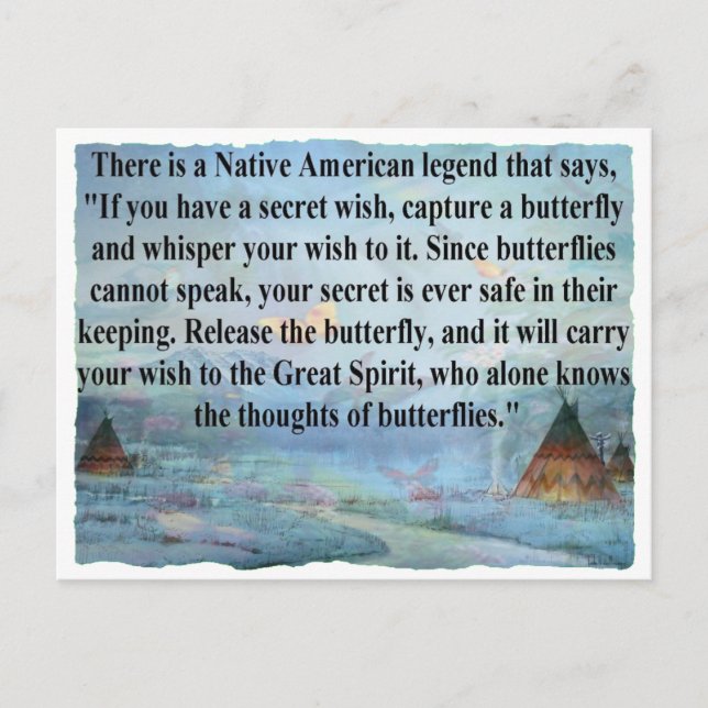 Cartão Postal Legenda da borboleta (Frente)