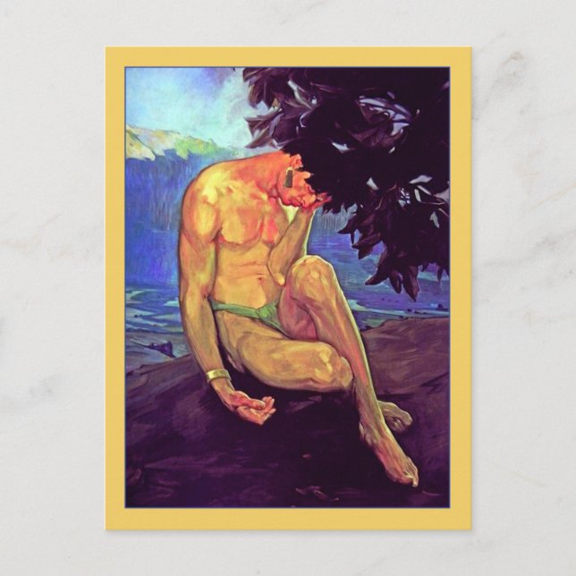 Cartão Postal Legenda de vulcões por Saturnino Herran (Frente)